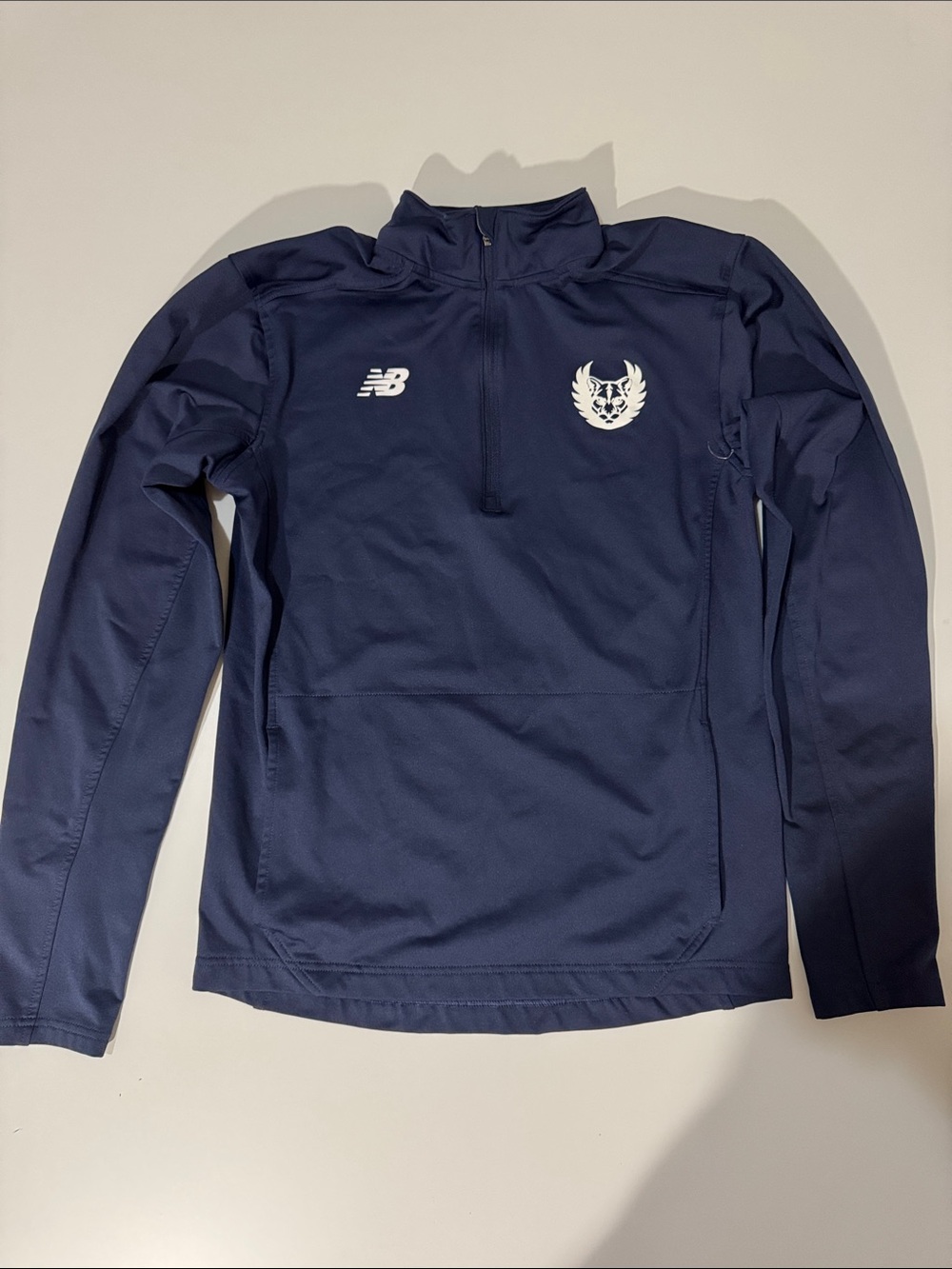 New Balance Navy Quarter-Zip Pullover with White Emblems